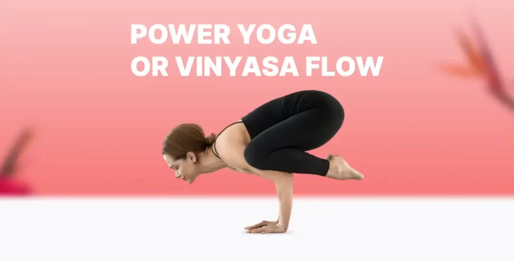 a women doing power yoga