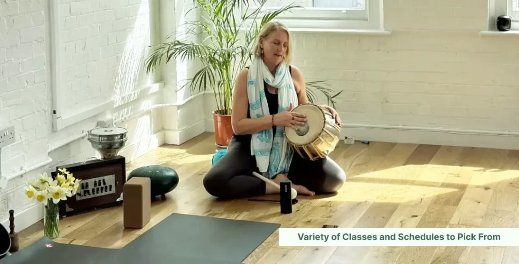 A women playing musical instrument